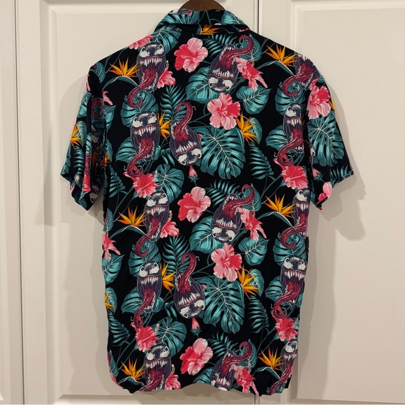 Marvel Venom Floral Men's Shirt - Pink, Green, Black - Picture 3 of 3